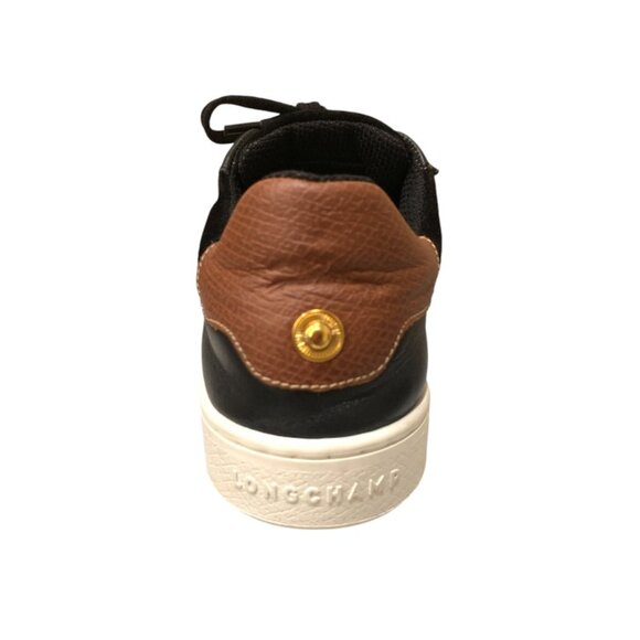 Longchamp Le Pliage Black Suede Russian Leather Heel Lace‎ Up Fashion Sneakers - Picture 9 of 13